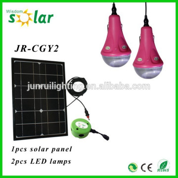 Made in china lighting CE Solar LED Home Lighting for Indoor House with 2 bulbs